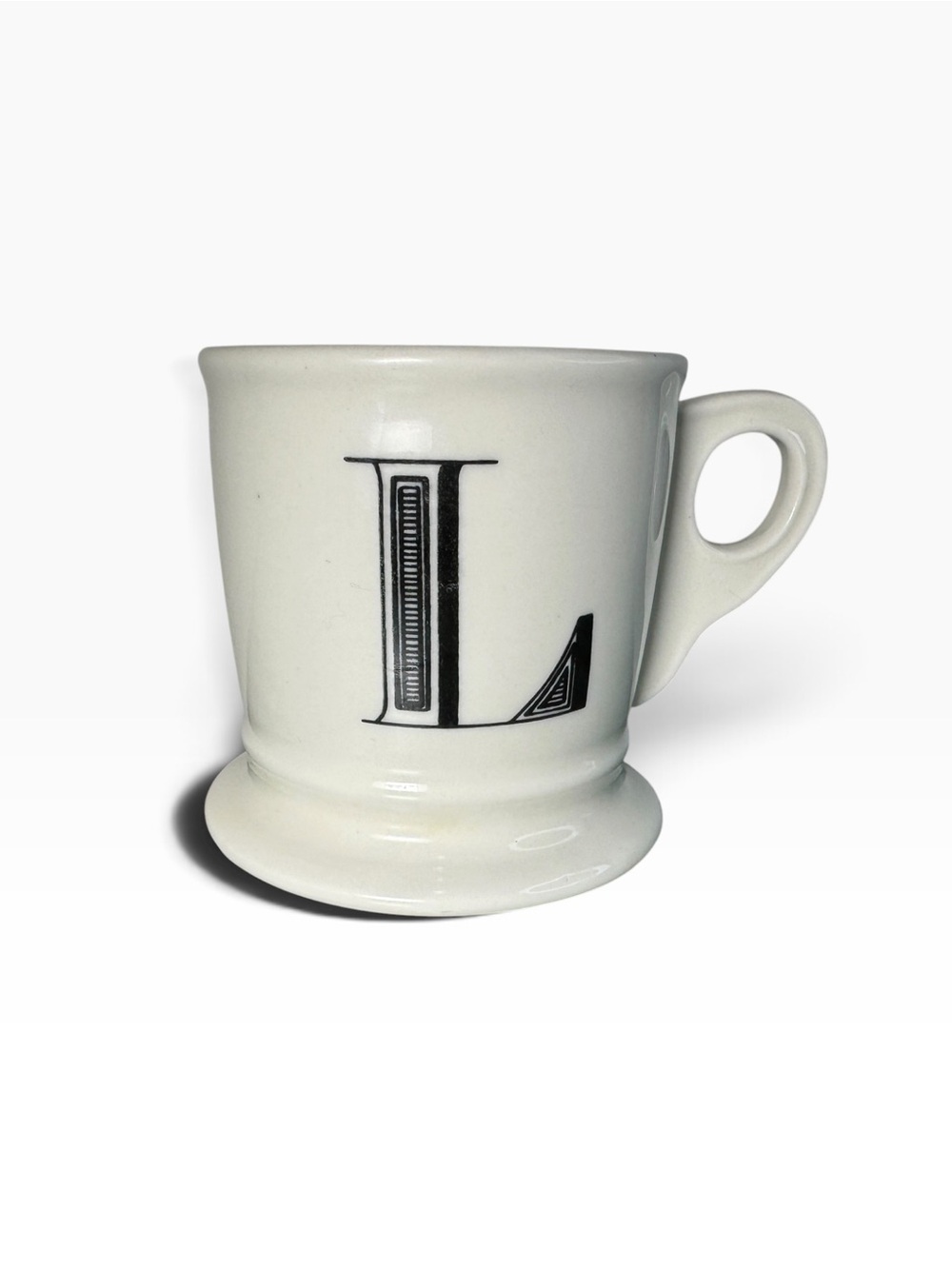 Anthropologie Monogram Mug: Letter L Shaving Cup Style